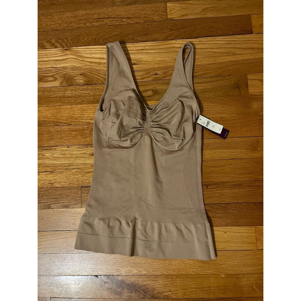 Cacique Beige Scoop Neck Shapewear Cami Smoothing Moderate Control 14/16
